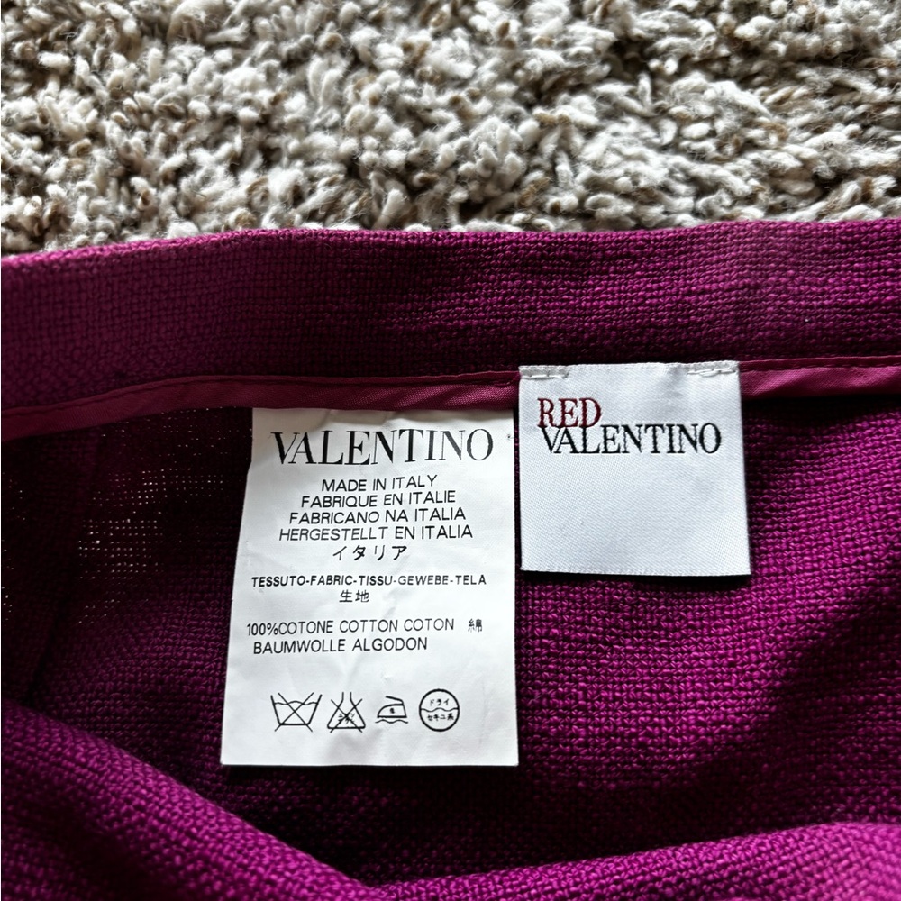 RED Valentino Knee Length Pencil Skirt Berry Pink Cotton | Size EU 42 / US 6 - Picture 2 of 6